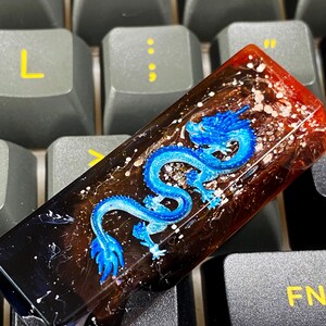 Blue Dragon Keycap Resin with red black base (1.75u, 2u, 2.25u, 2.75u)