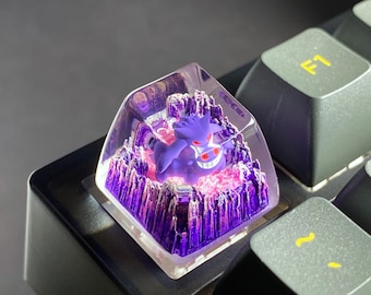 Gen.gar Resin Keycap with purple base, Custom Anime Keycap Artisan, valentines gift