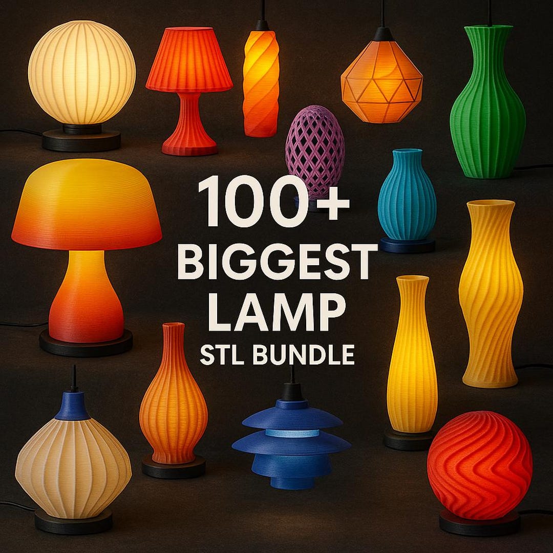 100+ Lamp STL Files Bundle: 3D Printable Modern & Vintage Light Shades ...