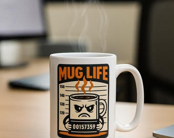 Mug Life Criminal Mugshot Mug 15oz | Funny Coffee Ceramic