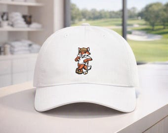 Embroidered Fox Golfer Martini Hat, Classy Golf Apparel, Country Club Style