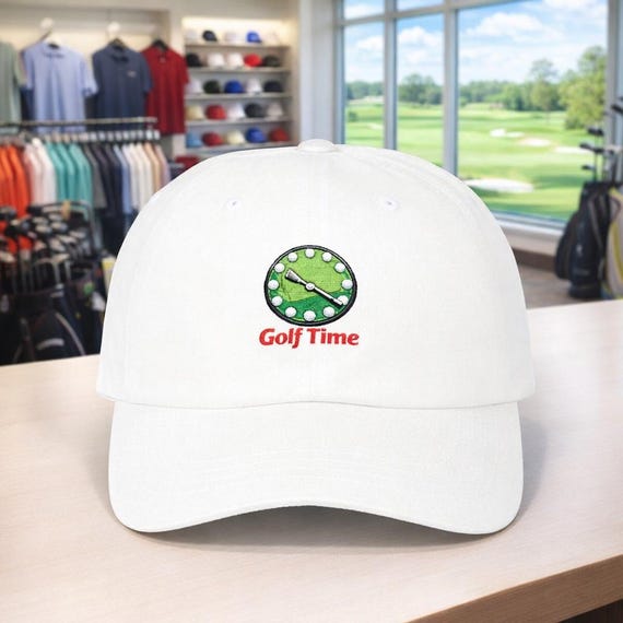 Golf Time clock logo Dad Cap | Golf hat