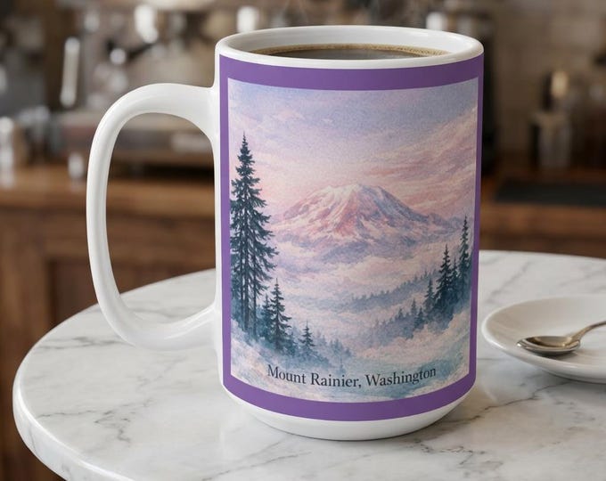 Mount Rainier Mountain Mug 15oz | Washington PNW Souvenir