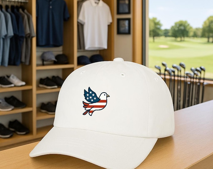 USA 250 Dove Embroidered Classic Dad Cap | American Flag Colors, Patriot