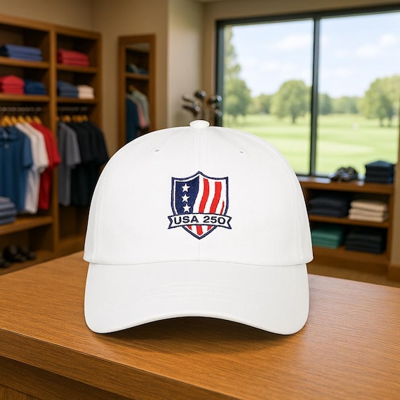 USA 250 Shield Logo Dad Cap | America's 250th Anniversary Hat