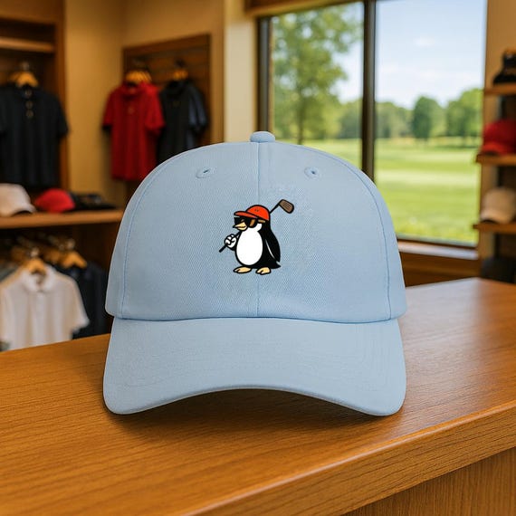 Penguin Golfer Dad Cap | Relaxed Fit Cotton Hat