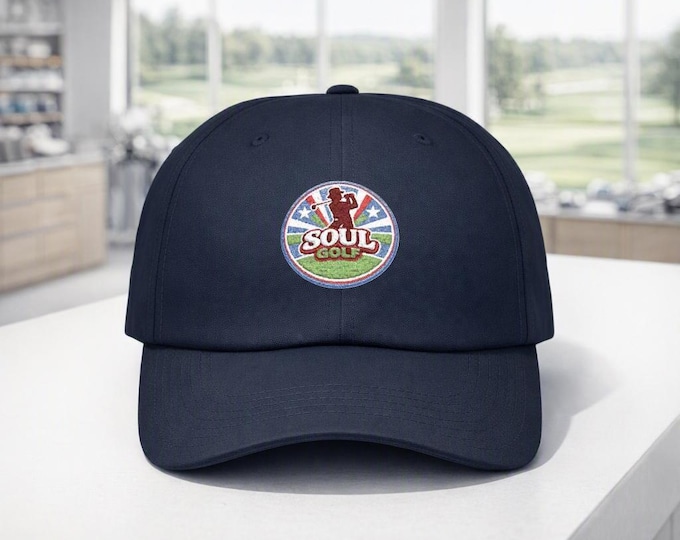 Soul Golf Dad Hat, Retro Embroidered Cap, Vintage Golfer Logo, Adjustable Baseball Hat