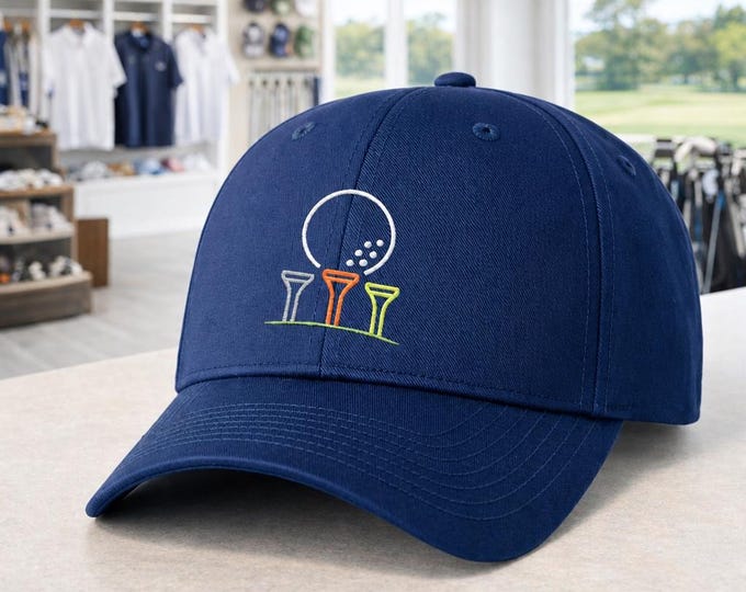 Golf Tees and Ball embroidered Dad Cap | Golfing Hat