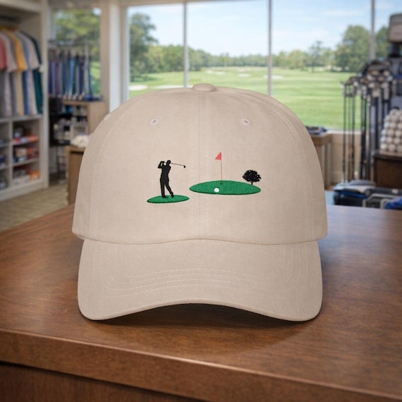 Golfer Silhouette Cap | Dad Cap, Morning Golfing Scene