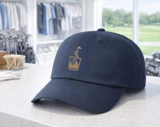 19th Hole Lounge Logo Classic Dad Cap | Embroidered Golf Hat, Adjustable Country Club Style