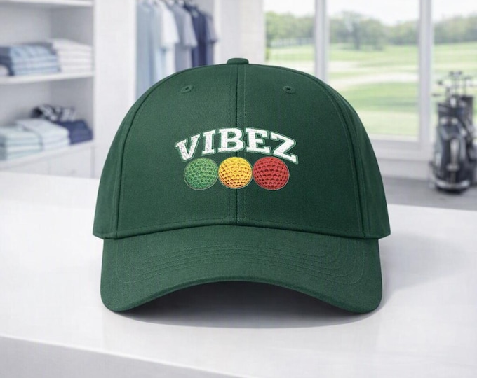 VIBEZ Embroidered Golf Cap, Retro Streetwear Style, PNW Inspired Hat