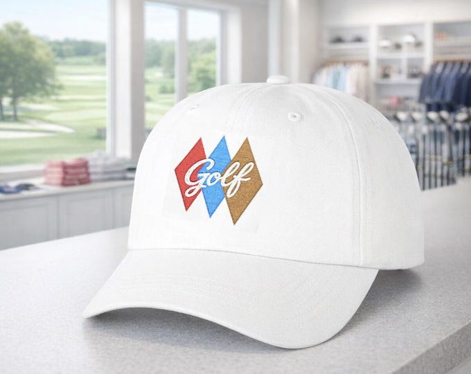 Retro Minimalist Golf Script Classic Dad Cap | Embroidered Golf Hat, PNW