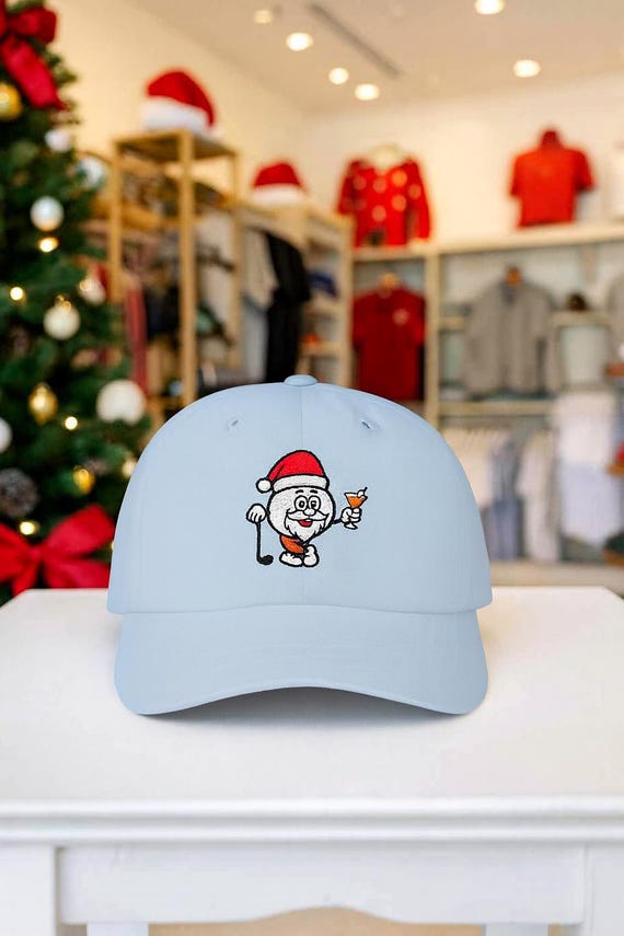 Boozy Golf Santa embroidered Classic Dad Cap | Holiday Golf Dad Cap