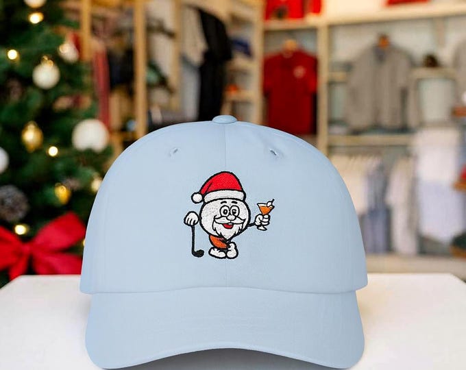 Embroidered Boozy Golf Santa Dad Cap | Holiday Golf Hat