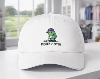 Pickle Putter Golf Hat, Embroidered Pickle Golfer Cap, Golfing Humor