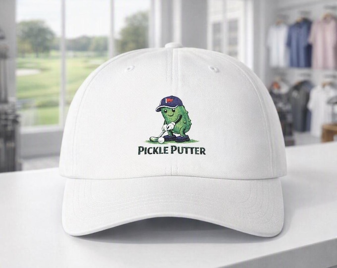 Pickle Putter Golf Hat, Embroidered Pickle Golfer Cap, Golfing Humor