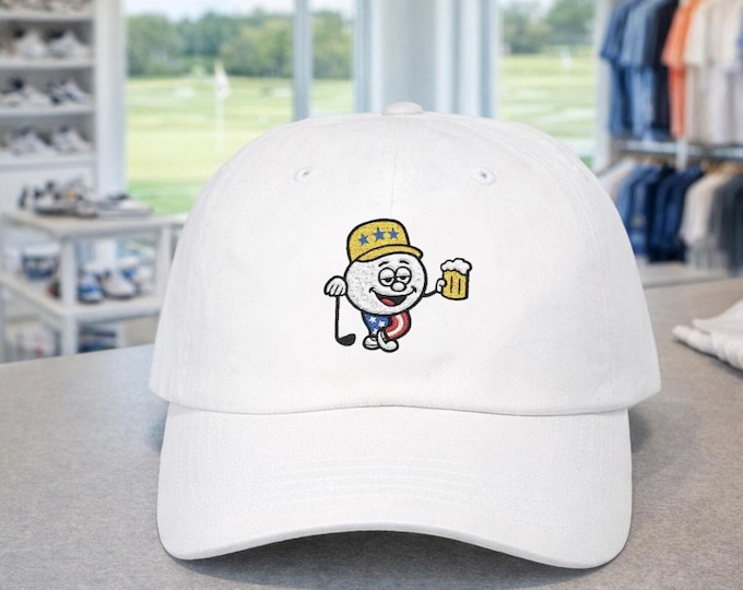 Boozy Golf Ball Fourth of July Dad Cap | Golf Hat