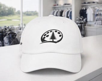 PNW Embroidered Golf Cap, Minimalist Cotton Hat, Evergreen Logo Apparel