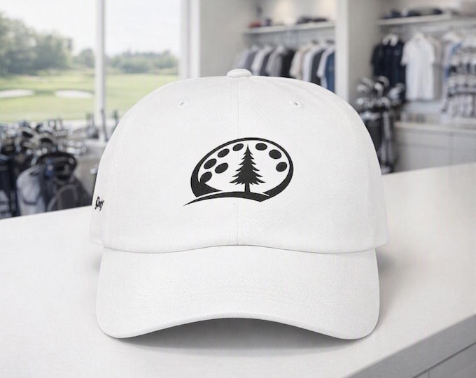 PNW Embroidered Golf Cap, Minimalist Cotton Hat, Evergreen Logo Apparel