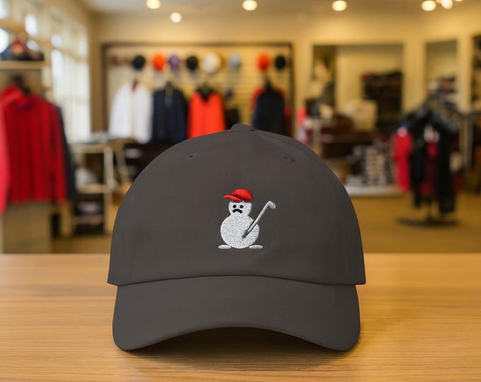 Playful Snowman Golf Hat - Classic Embroidery for Lighthearted Winter Golf