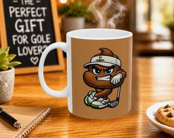 Poop Golfer mug, Sht Golfer mug, funny golf coffee cup, humorous golfer gift, 15 oz mug, golf lover drinkware