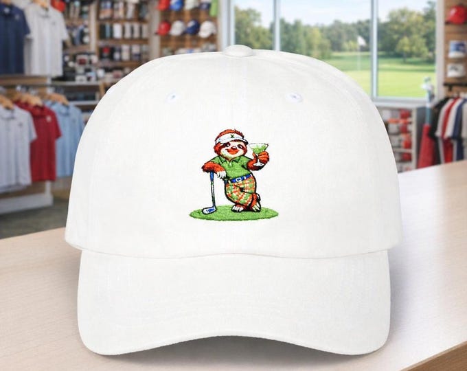 Sloth Golfer Martini | Dad Cap