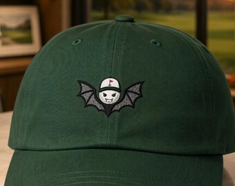 Embroidered Golf Bat Logo Dad Cap | Playful Golf Hat, Cotton Shell