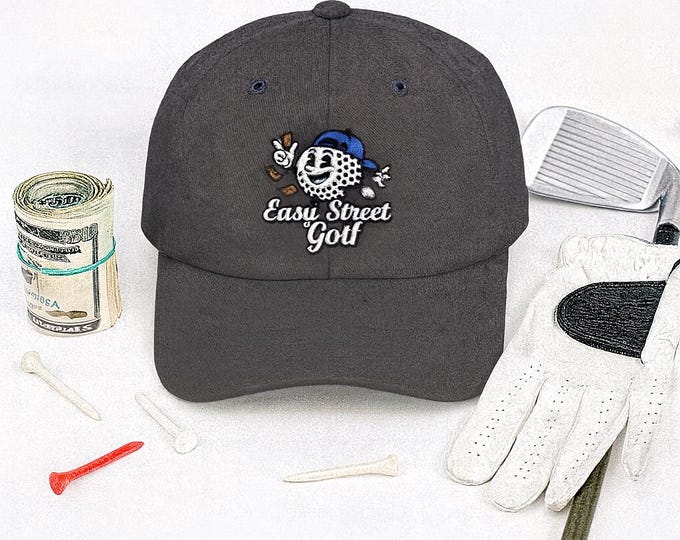 Easy Street Golf logo Cap | Golf Ball Making It Rain Cash, Golfer Hat