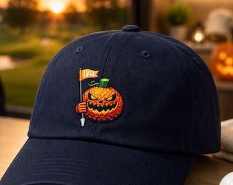LVGC Pumpkin Golf Hat, Embroidered Halloween Golf Ball Cap for Players