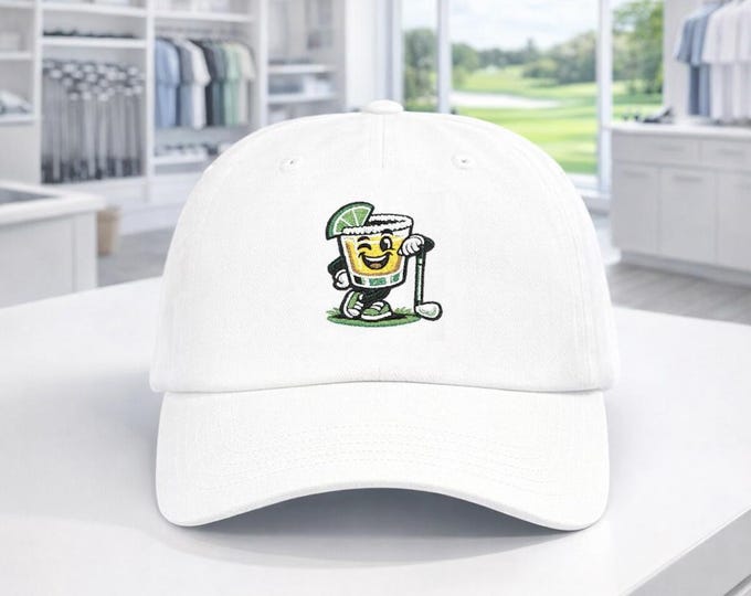 Tequila Shot Golfer Salt Rim Embroidered Classic Dad Cap | Drinking Golf Hat