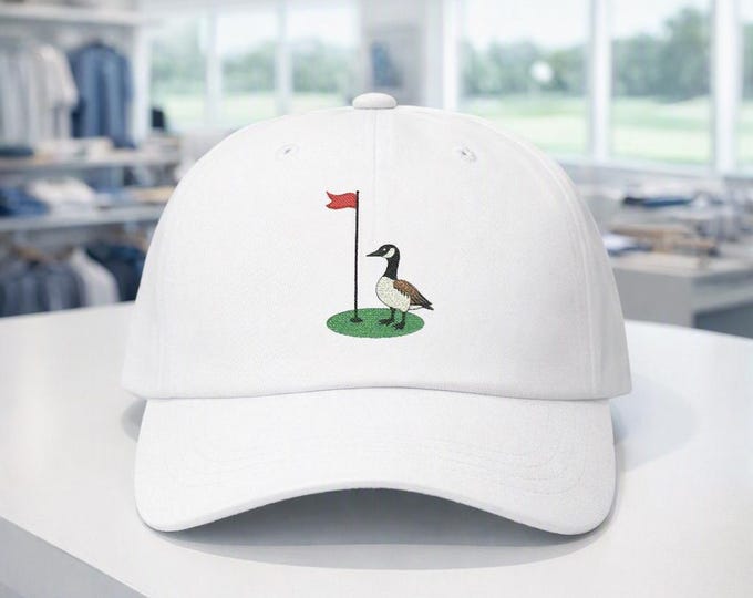 Embroidered Goose Golf Dad Cap, PNW Golfer Hat, Funny Golf Design