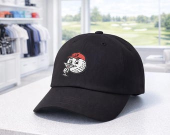 Embroidered Golf Hat, Martini Ball Dad Cap, Novelty Golf Apparel, 100% Cotton