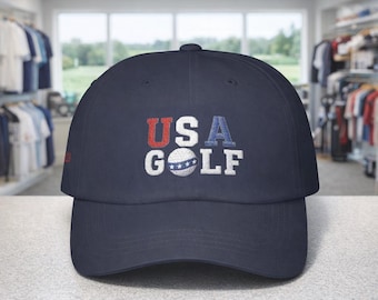 USA 250 Golf Logo Cap | Patriotic Golf Hat, American Flag Golfing