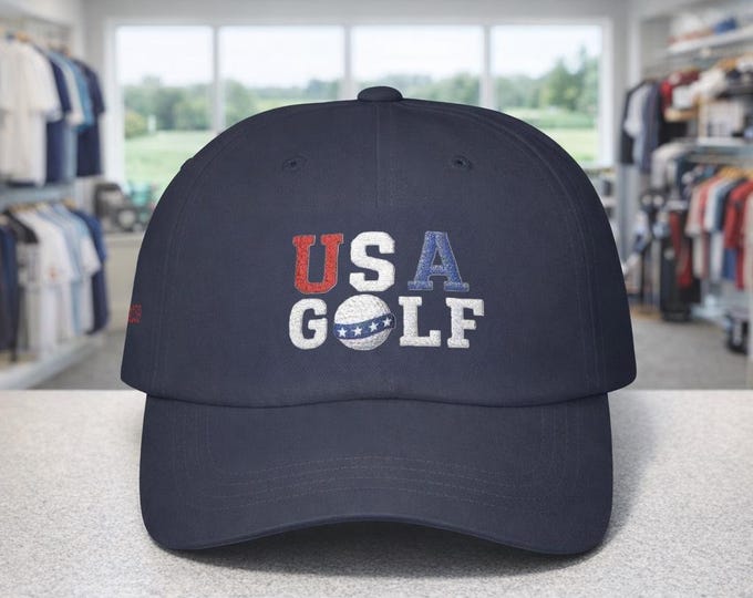 USA 250 Golf Logo Cap | Patriotic Golf Hat, American Flag Golfing