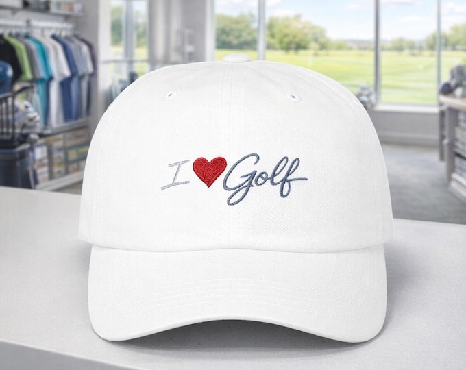 I Heart Golf Dad Cap | Embroidered Cotton Golf Hat