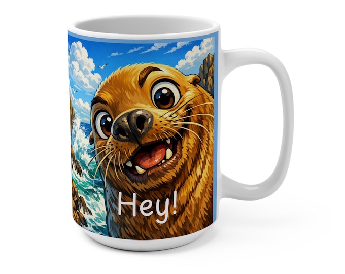 Seal Selfie Mug, Salish Sea Wildlife, Pacific Northwest Humor Coffee Cup