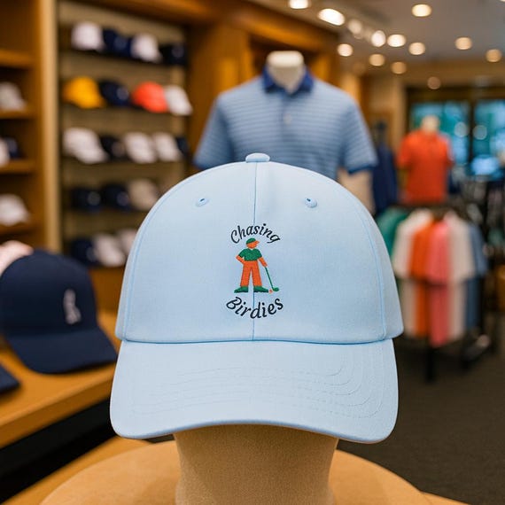 Chasing Birdies Golfer Illustration Cap | Classic Dad Cap