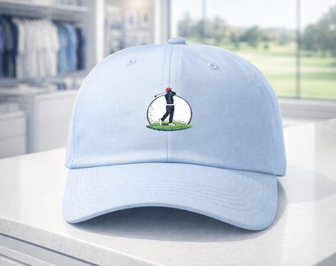 Embroidered Golf Swing Classic Dad Cap | Vintage Golf Hat