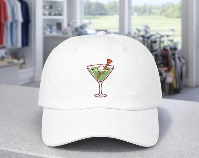 Martini Golf Ball Tee Logo Cap | Classic Dad Cap