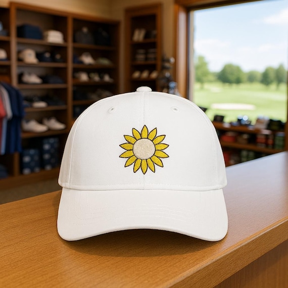 Sunflower Golf Ball Cap | Floral Golfing Design, 100% Cotton Dad Hat