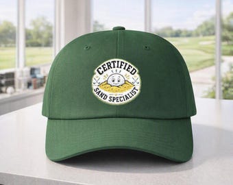 Embroidered Certified Sand Specialist Golf Hat, Bunker Humor Cap, Golf Ball Trap Gift