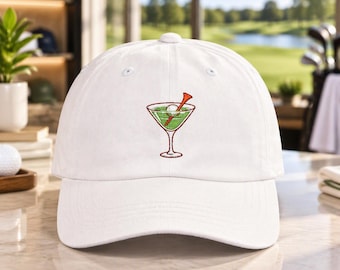 Martini Golf Ball Golf Cap – Embroidered Cocktail‑Inspired Dad Hat