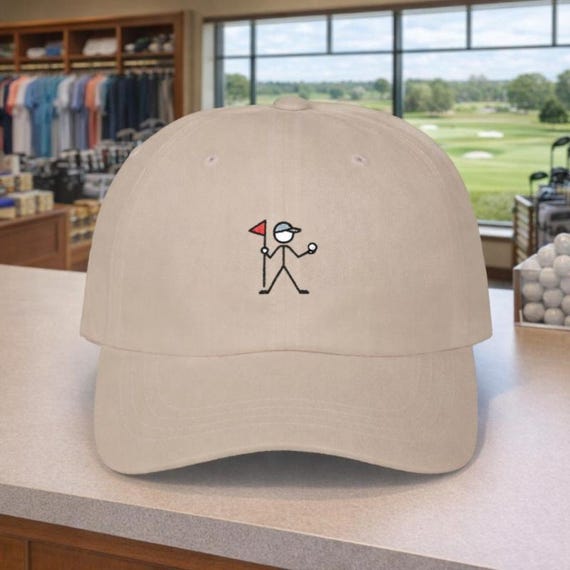 Stick Figure Golfer Birdie Logo Classic Dad Cap | Golf Hat