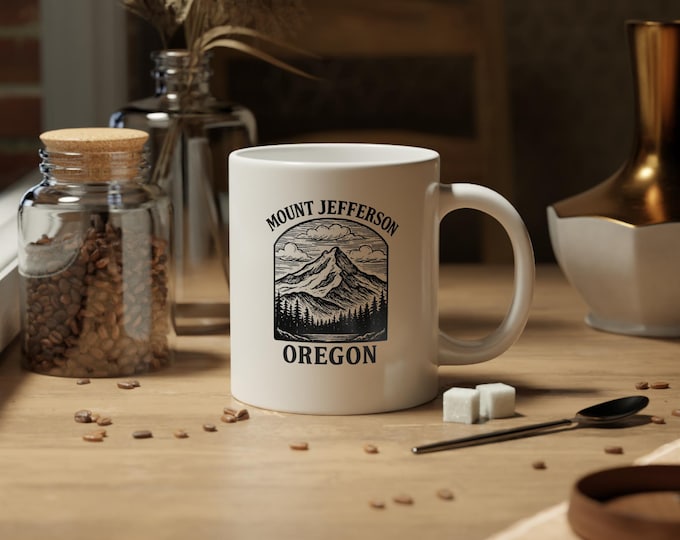 Unique Jumbo Mug Featuring Mt. Jefferson in Oregon - PNW Vibes for Your Morning Coffee