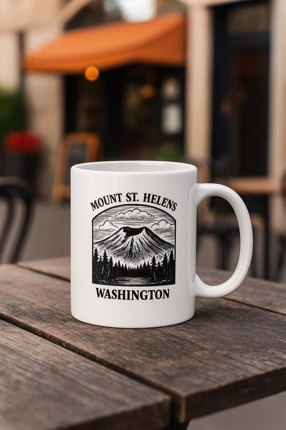 Mount St Helens Coffee Mug, Pacific Northwest Souvenir, 20oz Jumbo Tea Cup
