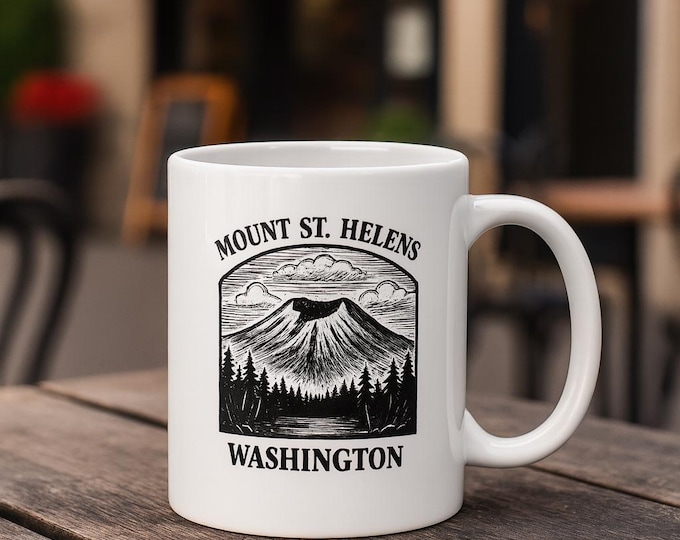 Mount St Helens Coffee Mug, Pacific Northwest Souvenir, 20oz Jumbo Tea Cup