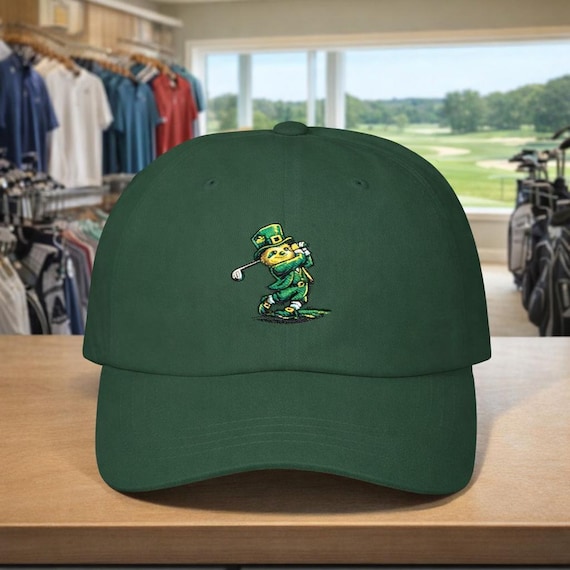 Leprechaun Sloth Golfer Classic Dad Cap | St Patrick's Day Golf Hat