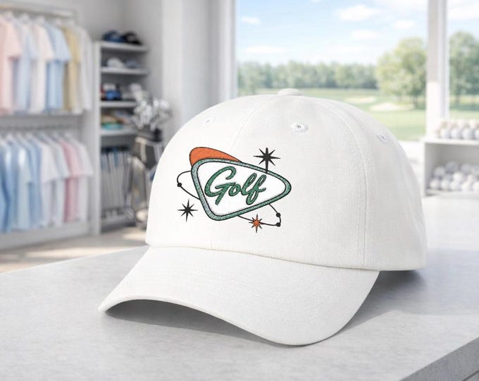 Retro Golf Oval Logo Classic Dad Cap | Embroidered Golf Hat