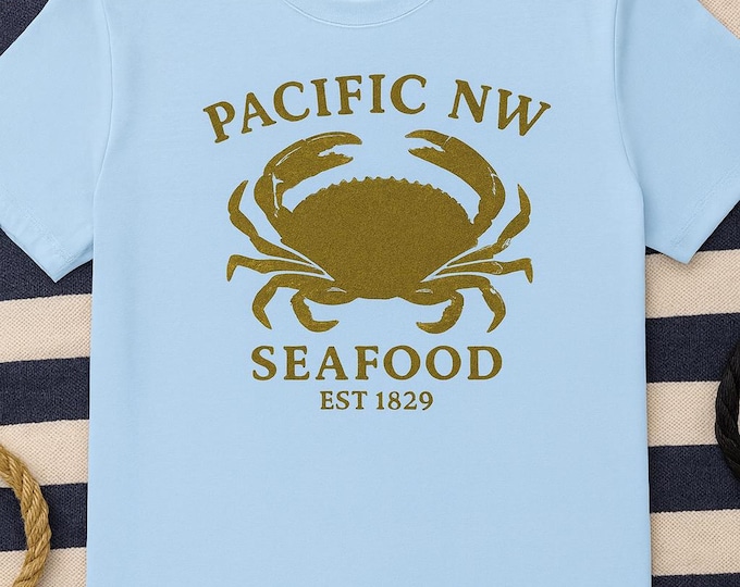 Dungeness Crab T-Shirt, Pacific Northwest Seafood Tee