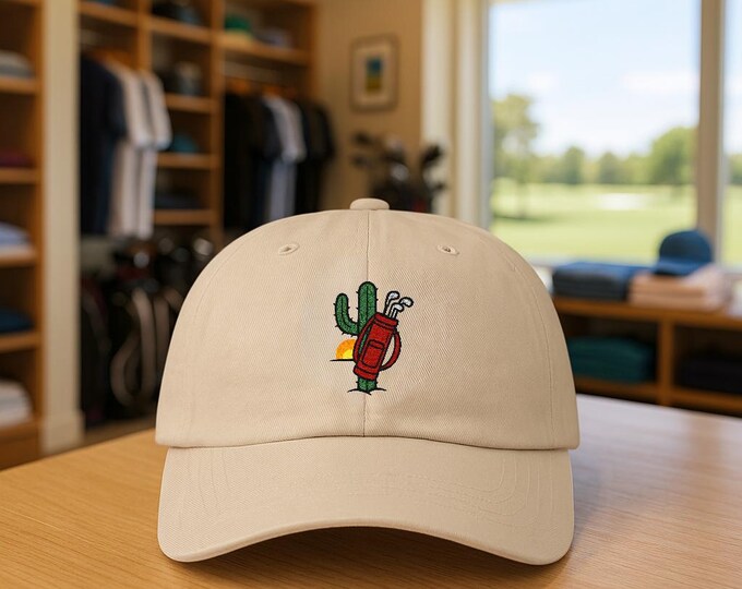 Golf Clubs in Cactus Dad Cap | Sunset Golf Hat